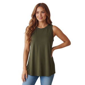 SheBird Olive Shelf Bra Performance Tank M/L Athleisure Top